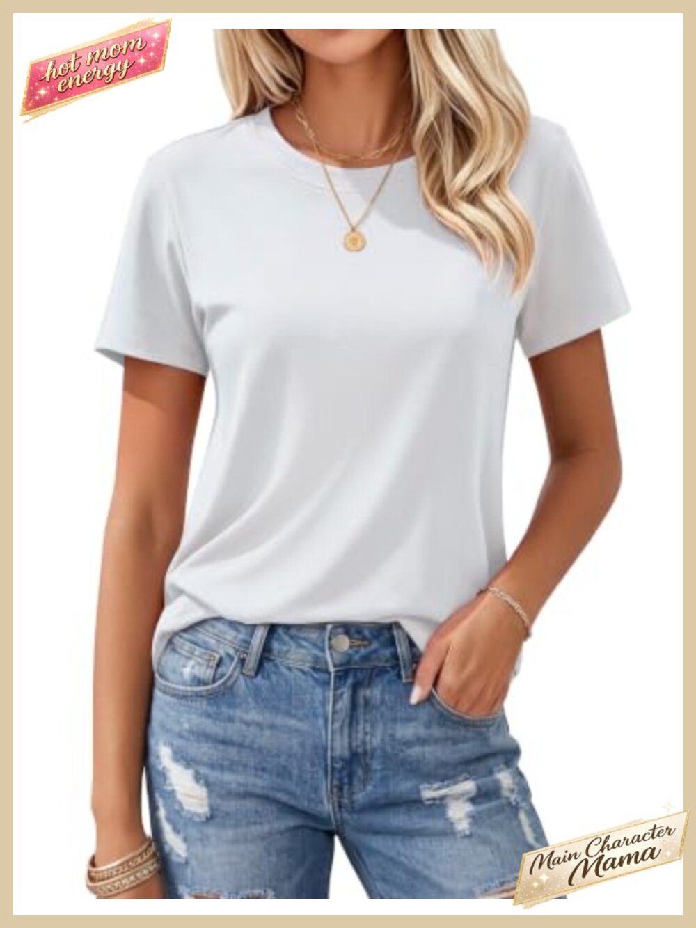 Womens Cotton Crewneck Short Sleeve T Shirt Breathable Moisture Wicking Casual